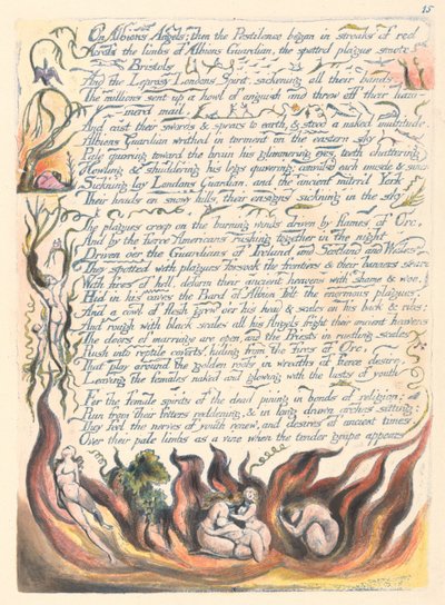 Amerika. Eine Prophezeiung, Platte 17, Auf Albions Engel... von William Blake